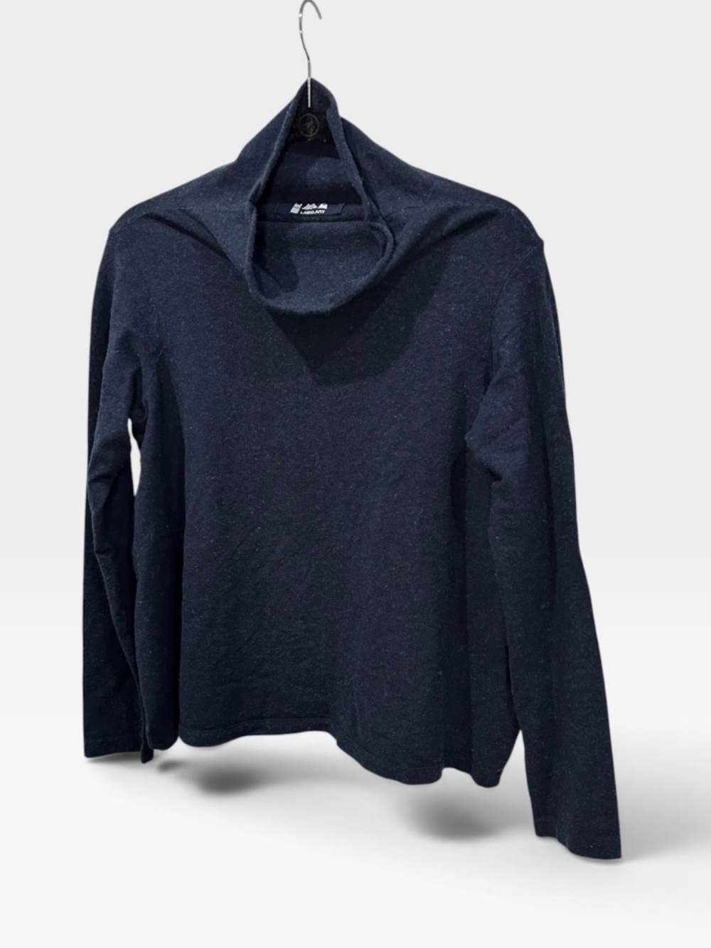 Labo.Art made Italy navy blue wool cotton mock neck top sweater sz 1